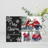 Schwarzes Foto Collage Frohe Weihnachten (Stehend Vorderseite)