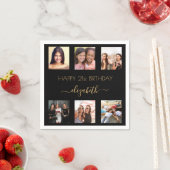 Schwarzes Foto - Collage Geburtstag Serviette (Beispiel)