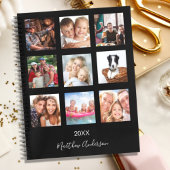 Schwarzes Foto Collage Monogramm modern 2023 Notizblock