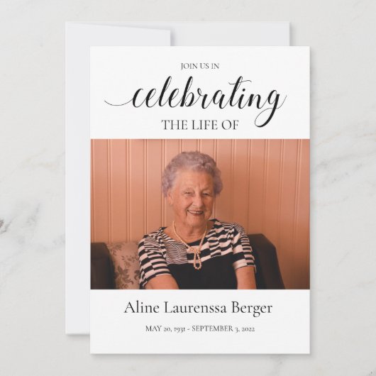 Schwarzes Foto der Kalligrafie Einladung (Vorderseite)