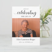 Schwarzes Foto der Kalligrafie Einladung (Stehend Vorderseite)