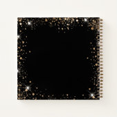 Schwarzes Foto Diamanten Rose Gold Glitzer Notizblock (Rückseite)