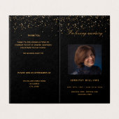 Schwarzes Foto - elegantes Beerdigungsprogramm (Außenseite Aufgefaltet)