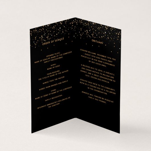 Schwarzes Foto - elegantes Beerdigungsprogramm (Innenseite)