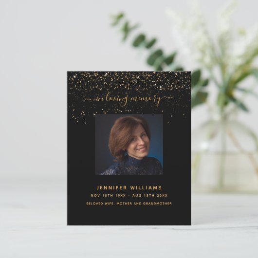 Schwarzes Foto - elegantes Beerdigungsprogramm (Stehend Vorderseite)