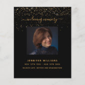 Schwarzes Foto - elegantes Beerdigungsprogramm (Vorderseite)