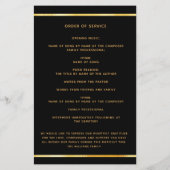 Schwarzes Foto - elegantes Beerdigungsprogramm (Rückseite)