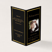 Schwarzes Foto - elegantes Beerdigungsprogramm (Vorderseite)