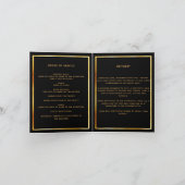 Schwarzes Foto elegantes Beerdigungsprogramm Dankeskarte (Innenseite)