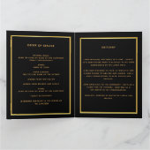 Schwarzes Foto elegantes Beerdigungsprogramm Dankeskarte (Innenseite)