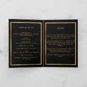 Schwarzes Foto elegantes Beerdigungsprogramm Dankeskarte (Innenseite)