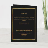 Schwarzes Foto elegantes Beerdigungsprogramm Dankeskarte (Rückseite)