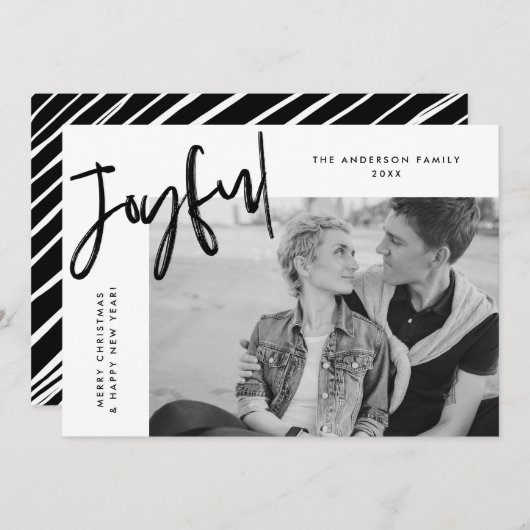 Schwarzes Foto Feiertagskarte (Vorne/Hinten)