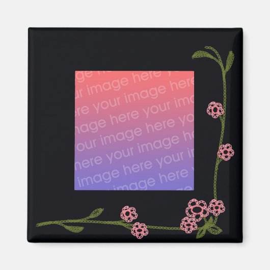 Schwarzes Foto Frame Magnet (Vorne)