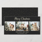 Schwarzes Foto Frohe Weihnachtskarte Feiertagskarte (Vorne/Hinten)