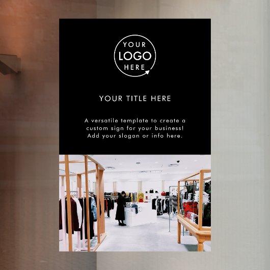 Schwarzes Foto für Berufliche Werbeaktionen mit Fi Fensteraufkleber