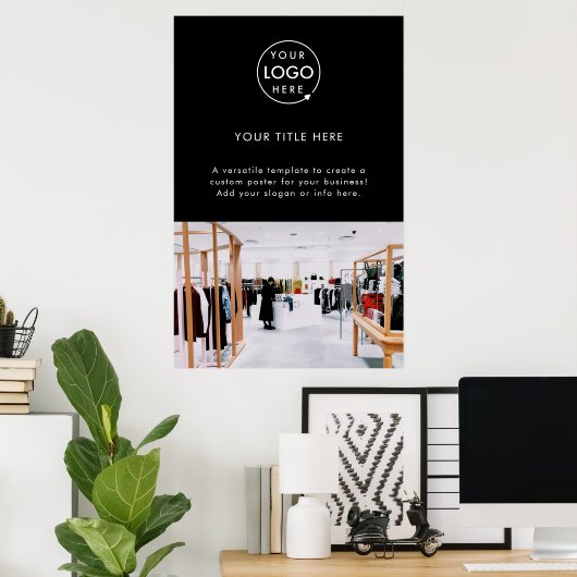 Schwarzes Foto für Berufliche Werbeaktionen mit Fi Poster (Heimbüro)