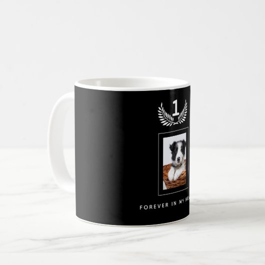 Schwarzes Foto für Hundehunde Kaffeetasse (Vorderseite Links)