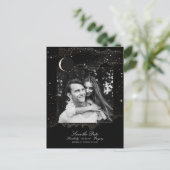 Schwarzes Foto für Nachtstars Save the Date Ankündigungspostkarte (Stehend Vorderseite)