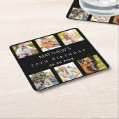 Schwarzes Foto Geburtstagsparty Rechteckiger Pappuntersetzer (angewinkelt)