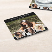 Schwarzes Foto Geburtstagsparty Rechteckiger Pappuntersetzer (angewinkelt)