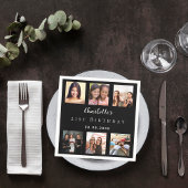 Schwarzes Foto Geburtstagsparty Serviette