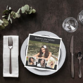 Schwarzes Foto Geburtstagsparty Serviette