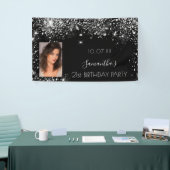 Schwarzes Foto Glitzer Banner (Messeveranstaltung)