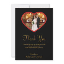 Schwarzes Foto im Herzen Dankeschön Karte