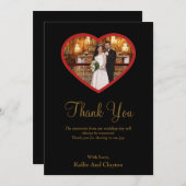 Schwarzes Foto im Herzen Dankeschön Karte (Vorne/Hinten)