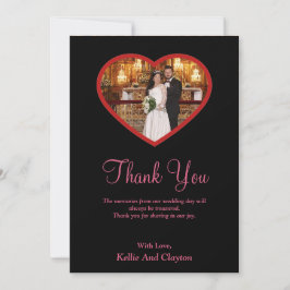 Schwarzes Foto im Herzen Dankeschön Karte