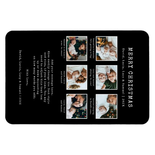 Schwarzes Foto Magnet (Horizontal)