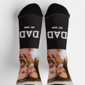 Schwarzes Foto mit Schriftzug 'Dad Established' Socken (Oben)