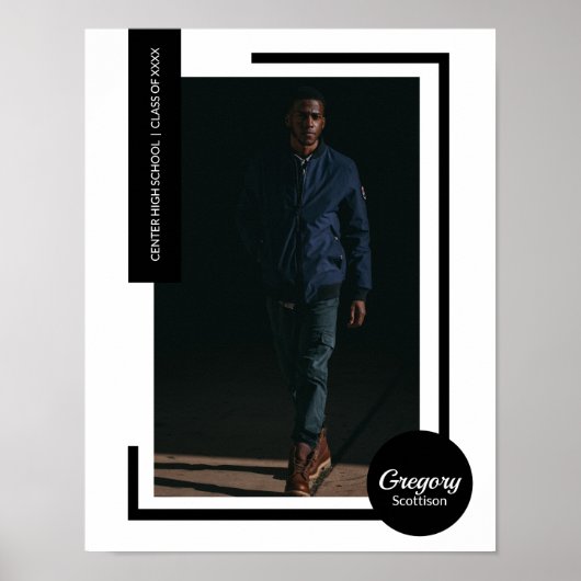 Schwarzes Foto Moderner Abschluss Poster (Vorne)