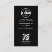 Schwarzes Foto QR-Code-Logo Vertikal Visitenkarte (Rückseite)