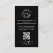Schwarzes Foto QR-Code Skript Logo Vertikal Visitenkarte (Rückseite)