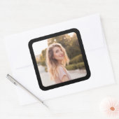 Schwarzes Foto Quadratischer Aufkleber (Umschlag)