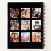 Schwarzes Fotocollage-Monogramm modernes Tagebuch Notizblock (Rückseite)