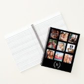 Schwarzes Fotocollage-Monogramm modernes Tagebuch Notizblock (Innenseite)