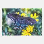 Schwarzes Frack auf gelben Blumen Geschenkpapier Set (Vorderseite 2)