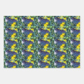 Schwarzes Frack auf gelben Blumen Geschenkpapier Set (Vorderseite)