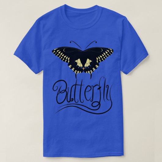 Schwarzes Frack Butterfly Design T-Shirt (Design vorne)