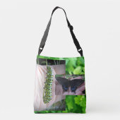 Schwarzes Frack Caterpilar/Schmetterling Tragetaschen Mit Langen Trägern (Rückseite)