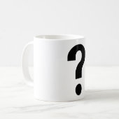 Schwarzes Fragezeichen Kaffeetasse (Vorderseite Links)