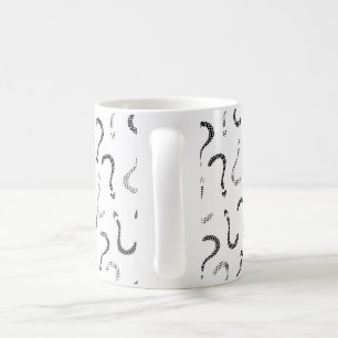 Schwarzes Fragezeichen nahtloses Muster Kaffeetasse