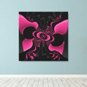 Schwarzes Fraktal Leinwanddruck (Insitu (Holzboden))