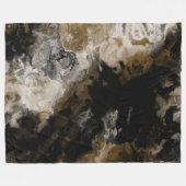 Schwarzes Fraktal und Gold abstrakt Fleecedecke (Vorderseite (Horizontal))