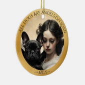 Schwarzes Französisches Bulldog-Personalisiertes G Keramik Ornament (Rechts)