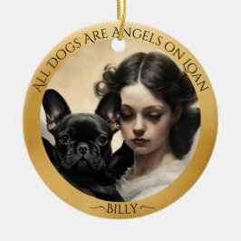 Schwarzes Französisches Bulldog-Personalisiertes G Keramik Ornament