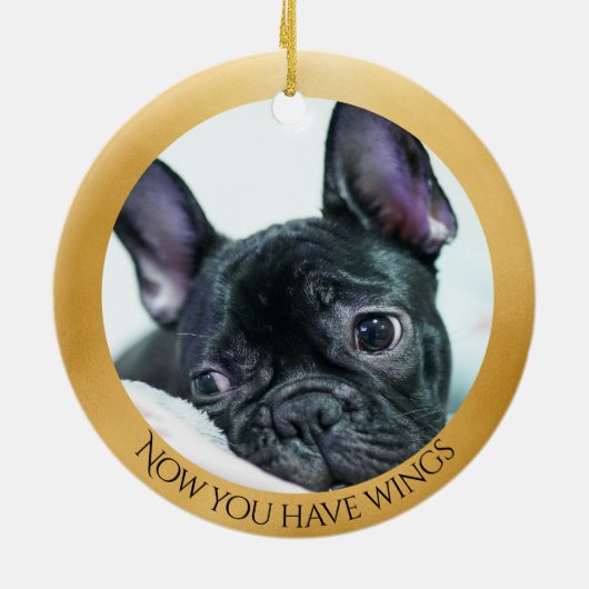 Schwarzes Französisches Bulldog-Personalisiertes G Keramik Ornament (Hinten)